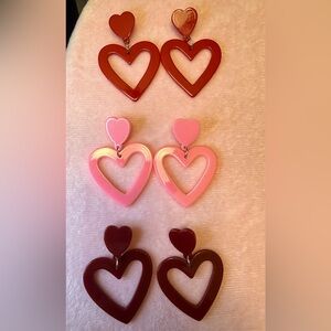 Heart-Shaped Dangle Earrings